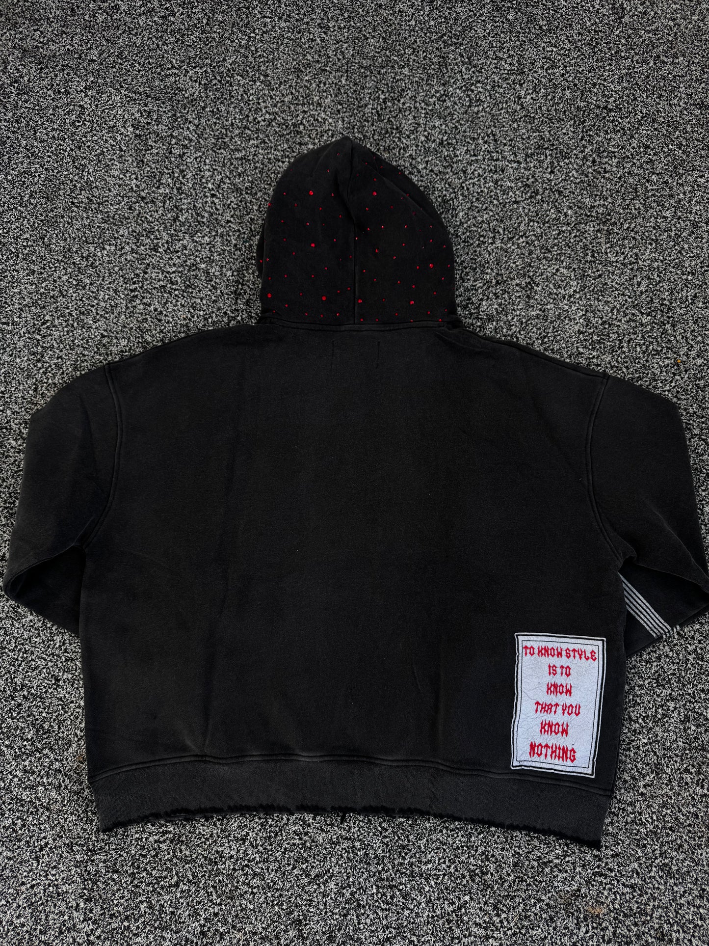 Rhinestone Distressed Hoodie