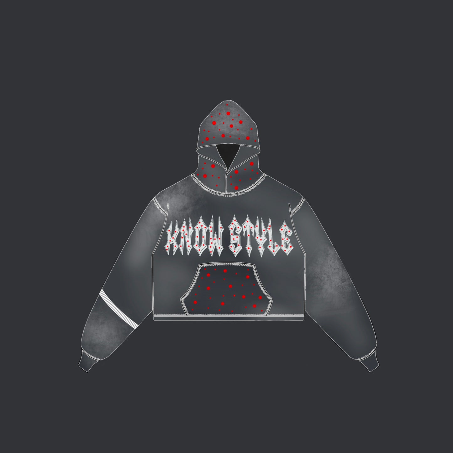 Rhinestone Distressed Hoodie