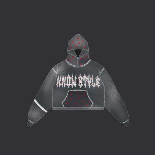 Rhinestone Distressed Hoodie